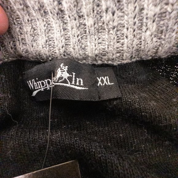 Whipper In Mens Size XXL Sweater Black Grey Knit Grandpacore New Zip Mockneck - Picture 7 of 11